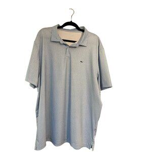Vineyard Vines Men’s Performance Polo – XXL – Baseball Print – EUC